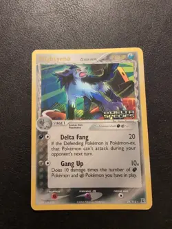 1x Pokemon Mightyena 24/113 Ex Delta Species Reverse Holo Stamped Heavy Play - Image 1