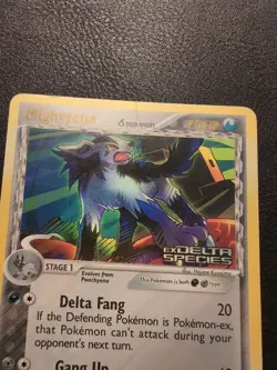 1x Pokemon Mightyena 24/113 Ex Delta Species Reverse Holo Stamped Heavy Play - Image 4