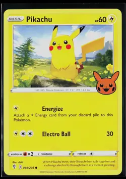 Pikachu 049/203 Promo Trick or Trade BOOster Pokemon NM - Image 1