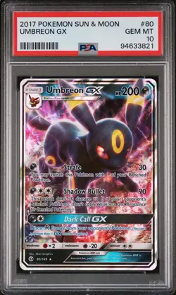 2017 Pokemon Sun & Moon Umbreon Gx #80 PSA 10 - Image 1