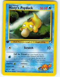 Misty's Psyduck - 1st Edition - 54/132 Gym Heroes - Pokemon TCG - 2000 - Image 1