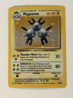 Pokemon Magneton (Shadowless) Holo Rare 9/102 English 1999~mint Condition - Image 1