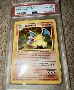 Pokemon TCG Charizard Base Set Holo Rare PSA 8 #4/102 Wizards 1999 English - Image 1