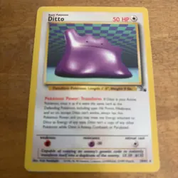 Ditto Pokemon Card NM/LP Fossil Set Non-Holo Rare 18/62 Unlimited Pokemon - Image 1