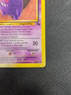Pokemon TCG Gengar Fossil 20/62 Non-Holo Rare, LP Condition - Image 5