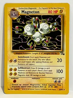 Vintage 1999 Pokemon TCG Fossil MAGNETON Non-Holo Rare 26/62 NM-LP Eng. Unltd. - Image 1