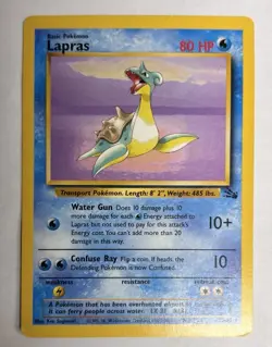 LP Lapras 25/62 Fossil Set Non Holo Rare WOTC 1999 Vintage Pokemon Card LP - Image 1