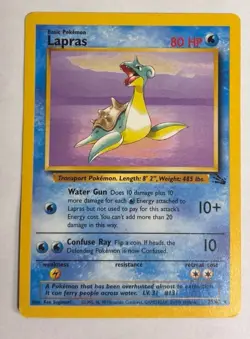 LP Lapras 25/62 Fossil Set Non Holo Rare WOTC 1999 Vintage Pokemon Card LP - Image 2