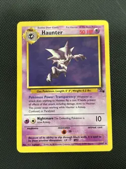Haunter - 21/62 - Unlimited Non Holo Rare - 1999 WoTC Fossil - Pokemon TCG - NM - Image 1