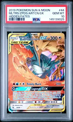 PSA 10 MOLTRES & ZAPDOS & ARTICUNO GX 44/68 HIDDEN FATES POKEMON 😍 - Image 1
