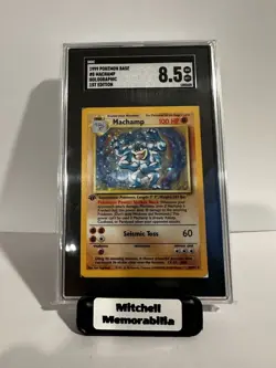 1999 Pokemon Base Set Machamp Holo 1st Edition #8 SGC 8.5 - Image 1