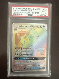 Pokemon TCG Salamence GX Dragon Majesty Holo Card 73/70 Rainbow Secret Rare - Image 1