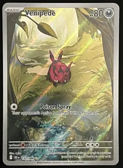 Pokemon TCG NM Venipede 132/086 Illustration Rare Holo Black Bolt English - Image 1