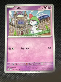 Ralts 027/091 Pokemon Sv: Paldean Fates Non Holo - Image 1