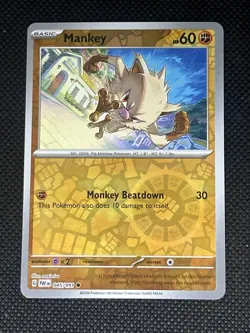 Mankey 045/091 Pokemon Sv: Paldean Fates Reverse Holo - Image 1