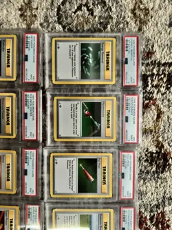 PSA 1st Edition Base Shadowless Pokemon Cards Lot of 15 trainers PSA 9 - Image 2