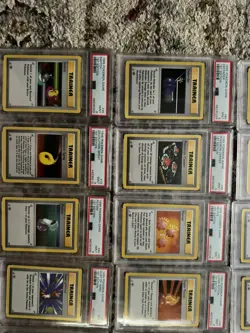 PSA 1st Edition Base Shadowless Pokemon Cards Lot of 15 trainers PSA 9 - Image 3