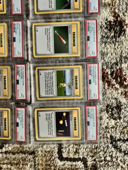 PSA 1st Edition Base Shadowless Pokemon Cards Lot of 15 trainers PSA 9 - Image 4