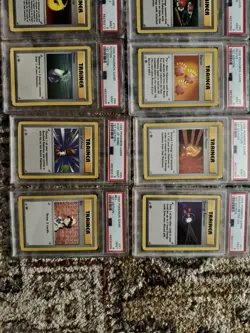 PSA 1st Edition Base Shadowless Pokemon Cards Lot of 15 trainers PSA 9 - Image 5