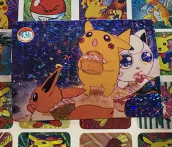 Pokemon Pikachu Vintage Pocket Monsters Vending HOLO Prism Sticker 1998 Bandai - Image 3