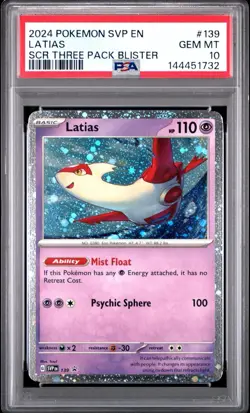 2024 POKEMON SVP EN-SV BLACK STAR PROMO #139 LATIAS PSA 10 - Image 1