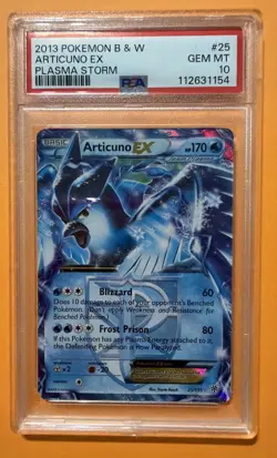 2013 POKEMON BLACK & WHITE PLASMA STORM #25 ARTICUNO EX PSA 10 - Image 1