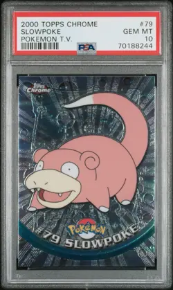 Slowpoke 2000 Topps Chrome Series 2 PSA 10 Pokemon #79 POP 36 - Image 1