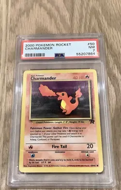 2000 POKEMON ROCKET #50 CHARMANDER PSA 7 - Image 1