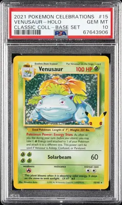 2021 POKEMON CELEBRATIONS CLASSIC COLLECTION #15 VENUSAUR-HOLO PSA 10 - Image 1