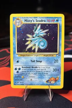 Pokemon TCG Misty's Seadra Holo Rare Card 9/132 1999-2000 Pokemon Gym Heroes MP - Image 1