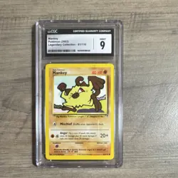 CGC 9 Mankey Legendary Collection 81/110 Regular Pokemon TCG Card - Image 1