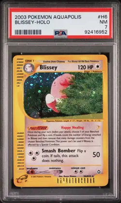 Pokemon WotC Aquapolis Holofoil Card H6 Blissey PSA 7 - Image 1
