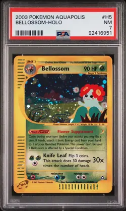 Pokemon WotC Aquapolis Holofoil Card H5 Bellossom PSA 7 - Image 1