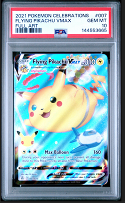 Flying Pikachu Vmax PSA 10 007/025 Celebrations 25th Full Art Pokemon Card 2021 - Image 1