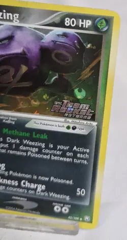 Pokemon Dark Weezing Card 42/109 Team Rocket Returns Stamped - Image 3