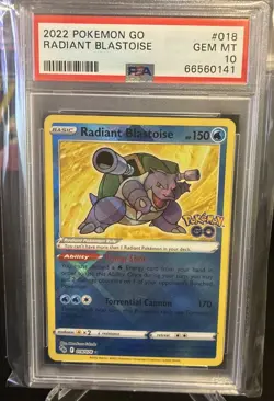 PSA 10 Radiant Blastoise Pokemon Go 018/078 GEM MINT Graded Pokemon Card - Image 1