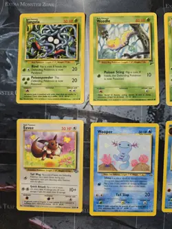 Vintage Pokemon Card Lot Eevee, Wooper, Weedle Tangela Base 2, Jungle, Discovery - Image 3