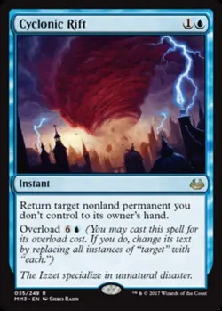 1 x Cyclonic Rift - Modern Masters 2017 - Light Play - MTG - Image 1
