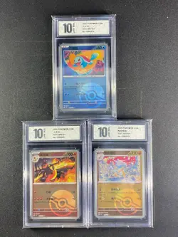 Pokemon TCG S-Chinese 151C 007 005 105 Squirtle Charizard Marowak Grade10 - Image 1