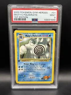 2000 POKEMON GYM HEROES 1ST EDITION MISTY'S POLIWRATH 31/132 RARE PSA 9 MINT - Image 1