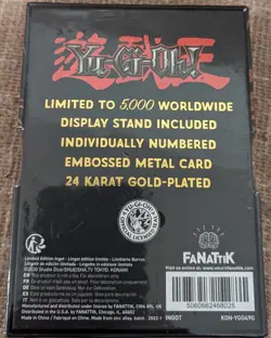 Yu-Gi-Oh! Metal Replica Card B. Skull Dragon 24karat Gold Plated Limited Edition - Image 2