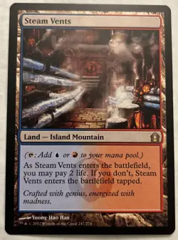 1x Steam Vents, Return to Ravnica, NM, mtg rare land, island-mountain - Image 1