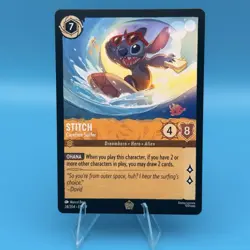 Disney Lorcana Stitch Carefree Surfer 24/204 Fabled Legendary NM Non-Foil - Image 1