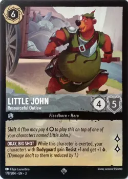 178/204 LITTLE JOHN RESOURCEFUL OUTLAW INKLANDS SUPER RARE DISNEY LORCANA CARD - Image 1