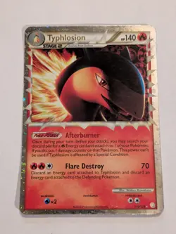 Pokemon Card 2010 HeartGold SoulSilver Typhlosion 110/123 2010 LP/MP Small Dent - Image 1