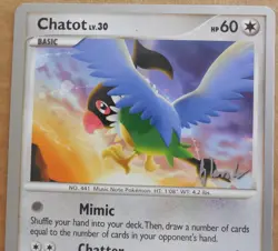 2008 World Championships Chatot 55/100 Promo Non-Holo Pokemon card NM - Image 2