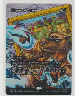 Plague of Vermin - Borderless Foil Mythic MtG Card PZA 7 - Image 1
