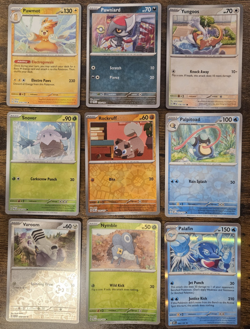 Pokemon TCG Reverse Holo / Holo Lot (9 Cards) – Palafin, Rockruff, Varoom + More - Image 1