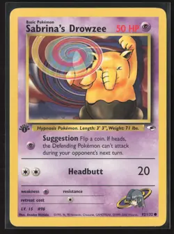 Sabrina's Drowzee Common Gym Heroes 092/132 MP Pokemon Card - Image 1
