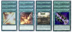 Golden Bamboo Sword Super Rare 3x Core Cursed Original Burning Yugioh Playsets - Image 1